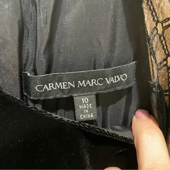 Carmen Marc Valvo A Line Sleeveless Mini Dress Blue Size 10 - Picture 7 of 8